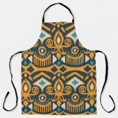 手作りのイカット生地。エスニックのシームレスなパターン。亜志 エプロン (正面)