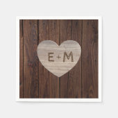 手作りのウェディングナプキン　ハート型イニシャル　愛 スタンダードカクテルナプキン (正面)