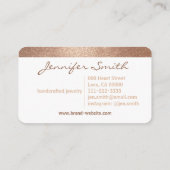 手作りのエレガントシンプルバラ金ゴールドスタイルハート 名刺 (裏面)