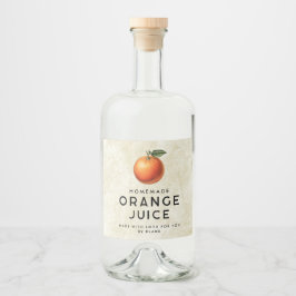 手作りのオレンジジュース リキュールボトルラベル