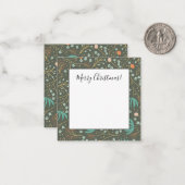 手作りのカラフルなクリスマスの花飾り ノートカード (正面/裏面インサイチュ)