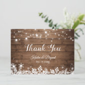 手作りのカントリー風イルミネーション 冬の雪の結晶 サンキューカード (スタンド正面)