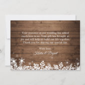 手作りのカントリー風イルミネーション 冬の雪の結晶 サンキューカード (裏面)