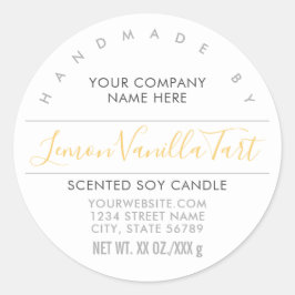 手作りのキャンドルまたはソープレモン柑橘系製品ラベル ラウンドシール