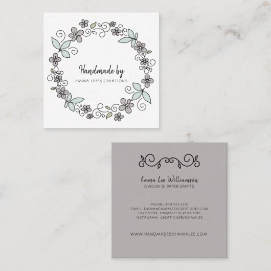 手作りのクラフターエティ素朴職人 スクエア名刺 (正面/裏面)