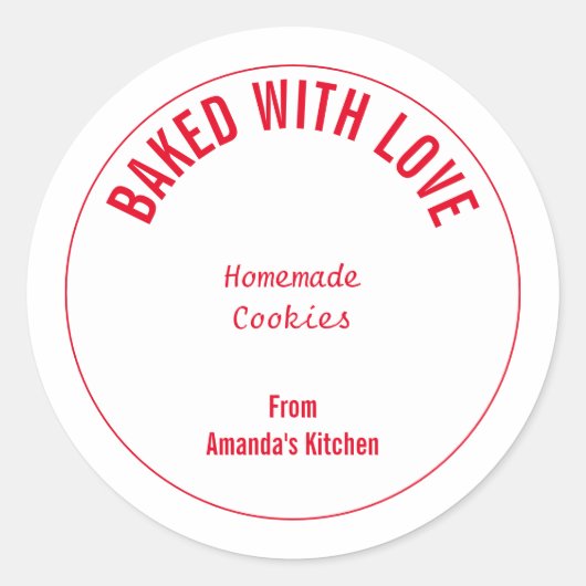 手作りのクリスマスケーキやお菓子のギフトパーティーの景品 ラウンドシール (正面)