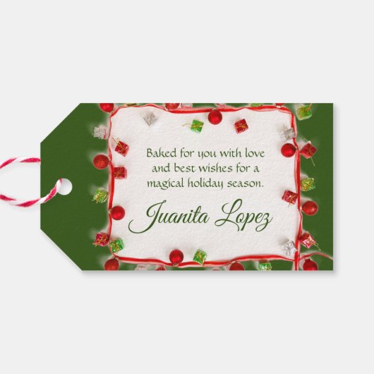 手作りのクリスマス・クッキー皿 ギフトタグ (裏面横)