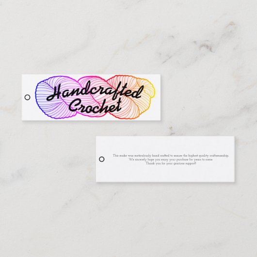 手作りのクロチェットマーケットメーカーのラベル スキニー名刺 (正面/裏面)