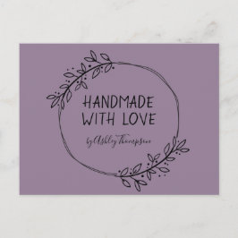 手作りのグリーンリース アースィパープル ポストカード