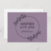 手作りのグリーンリース アースィ パープル ポストカード (正面/裏面)