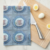 手作りのサン顔タオル キッチンタオル (四つ折り)