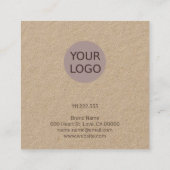 手作りのシンプルイヤリングスタッドディスプレイカードロゴ スクエア名刺 (裏面)