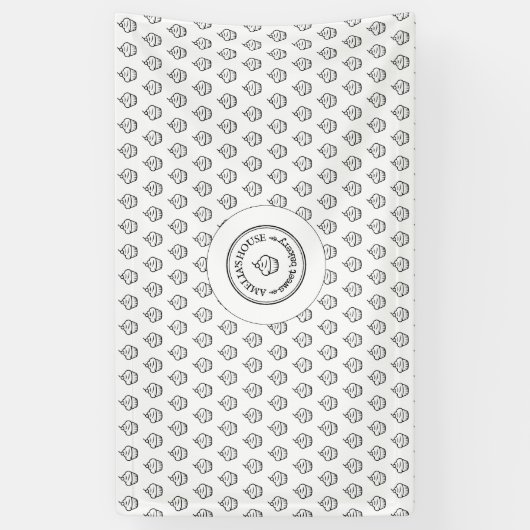 手作りのスイートベーカリー・ビジネス・ロゴ・カスタム白 横断幕 (縦)