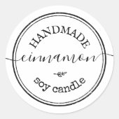 手作りのスクリプト黒枠製品ラベル ラウンドシール (正面)