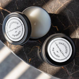 手作りのスクリプト黒枠製品ラベル ラウンドシール