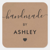 手作りのタグ、カスタムクラフトショップのギフトタグ、クラフト スクエアシール (正面)