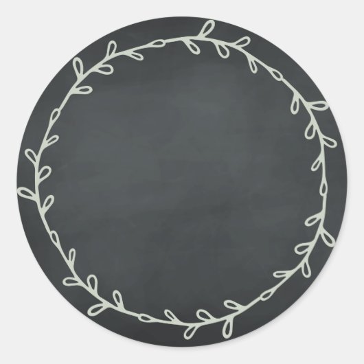 手作りのチョークボードラベル 空白 ラウンドシール (正面)