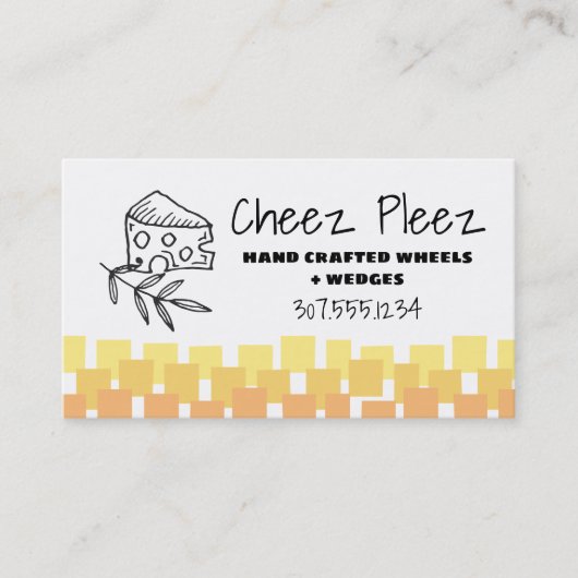 手作りのチーズくさびハーブ 名刺 (正面)