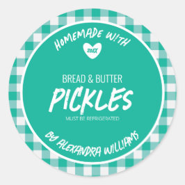 手作りのパンとバターのピクルス ラウンドステッカー ラウンドシール