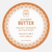 手作りのパンプキンバター ラウンドシール (正面)