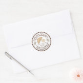手作りのパン屋ロゴと麦の穂 ラウンドシール (封筒)
