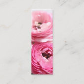 手作りのピンクの花のしおり紙 スキニー名刺 (裏面)