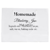 手作りのブルーベリージャム 愛を込めて追加テキスト ラージペーパーバッグ (裏面)