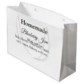 手作りのブルーベリージャム 愛を込めて追加テキスト ラージペーパーバッグ (裏面アングル)