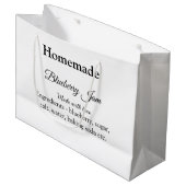 手作りのブルーベリージャム 愛を込めて追加テキスト ラージペーパーバッグ (正面アングル)