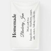 手作りのブルーベリージャム 愛を込めて + テキストを追加 横断幕 (縦)