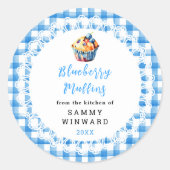 手作りのブルーベリーマフィン食品ラベル ラウンドシール (正面)