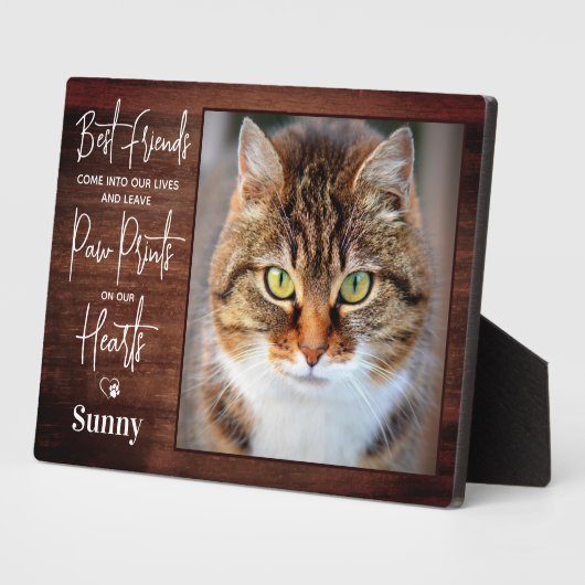 手作りのペットメモリアル ネコの写真 フォトプラーク (側面)