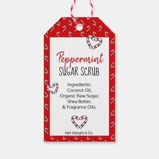 🍭 手作りのペッパーミントシュガー スクラブ 愛を込めて  ギフトタグ (裏面)