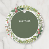 手作りのホリデーボタニカルリース商品ラベル フェイバータグ (裏面)