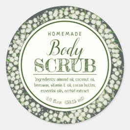 手作りのボディスクラブの材料 緑の植物性成分 ラウンドシール