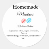 手作りのマカロンには愛情たっぷりの材料が入っています b ラウンドシール (正面)