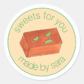 手作りのミソール・パック・ミタハイ（インドのお菓子） ラウンドシール (正面)