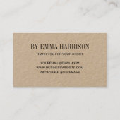 手作りのミニマリストモダンヴィンテージ 名刺 (裏面)