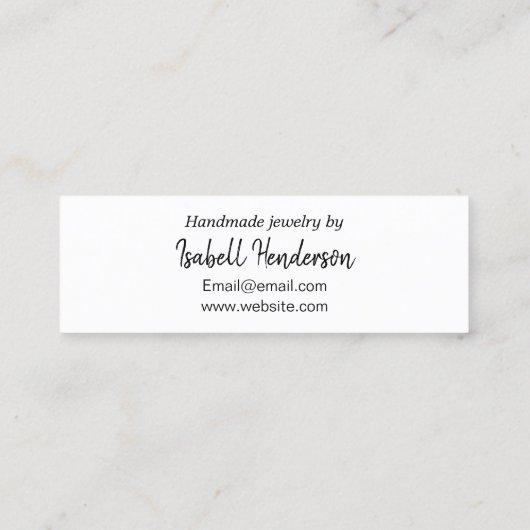 手作りのミニマリスト、ブラッモダンクピンクトレンディー スキニー名刺 (裏面)