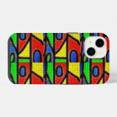 手作りのモザイク、バルセロナのタイル絵 iPhoneケース (裏面横)