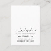 手作りのモノグラムまたはロゴのイヤリングディスプレイの追加 名刺 (裏面)