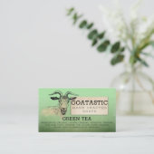 手作りのヤギ乳せっけん風呂のハーブグリーンティー 名刺 (スタンド正面)