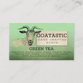 手作りのヤギ乳せっけん風呂のハーブグリーンティー 名刺 (正面)