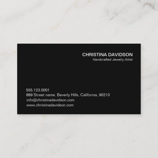 手作りのユダヤ人画家写真 名刺 (裏面)