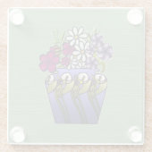 手作りのユリの花瓶 ガラスコースター (裏面)