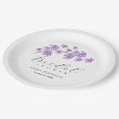 手作りのラベンダー リリー ブライダル シャワー ペーパー プレート (アングル)