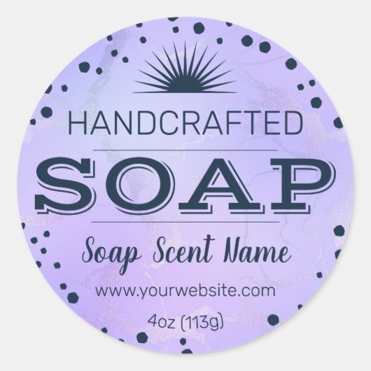 手作りの丸い石鹸ラベル ラウンドシール (正面)