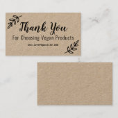 手作りの商品を選んでくれてありがとうビーガン 名刺 (正面/裏面)