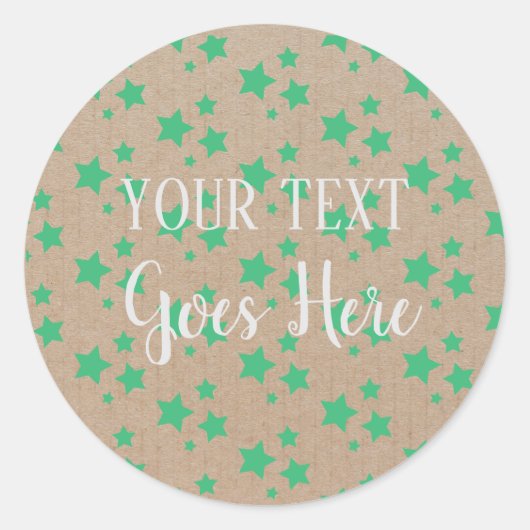 手作りの商品「ヴィンテージスターズクラフトグリーン」 ラウンドシール (正面)