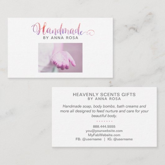 *~*手作りの工芸品手作りの石鹸の泡 名刺 (正面/裏面)